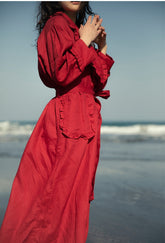 Colleen Linen Cotton Women Trench Coat